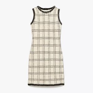NWT Tory Burch Tweed Dress Retail $598 Cream and Black